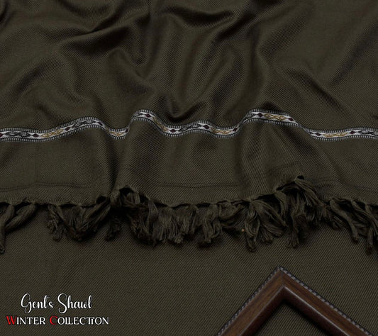 Men's Winter Wool Shawl-olive 805